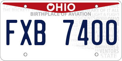 OH license plate FXB7400