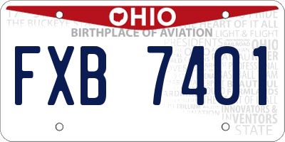 OH license plate FXB7401