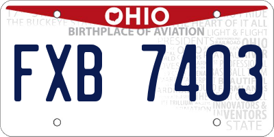 OH license plate FXB7403