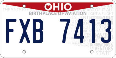 OH license plate FXB7413