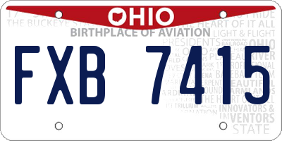 OH license plate FXB7415