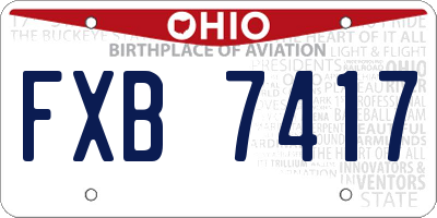 OH license plate FXB7417