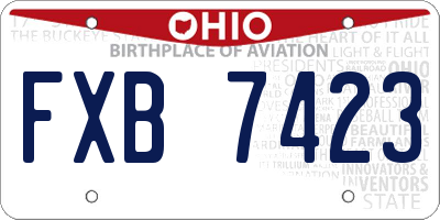 OH license plate FXB7423