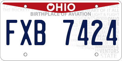 OH license plate FXB7424