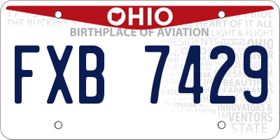 OH license plate FXB7429