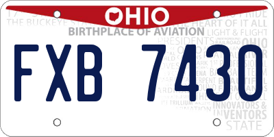 OH license plate FXB7430