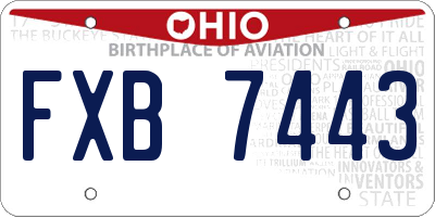 OH license plate FXB7443
