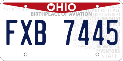 OH license plate FXB7445