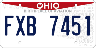 OH license plate FXB7451