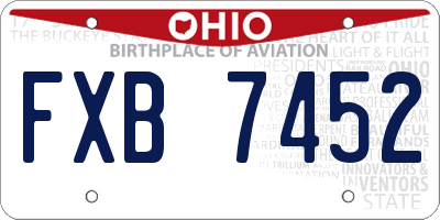 OH license plate FXB7452