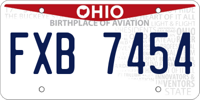 OH license plate FXB7454