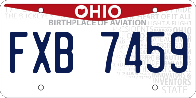 OH license plate FXB7459