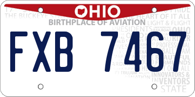 OH license plate FXB7467