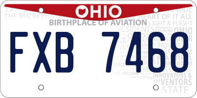 OH license plate FXB7468