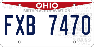 OH license plate FXB7470