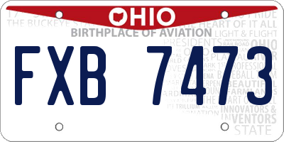 OH license plate FXB7473