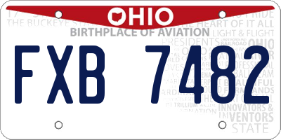 OH license plate FXB7482