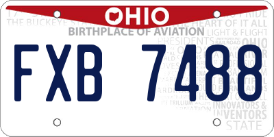OH license plate FXB7488