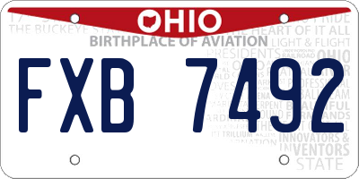 OH license plate FXB7492