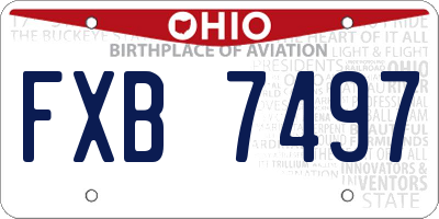 OH license plate FXB7497