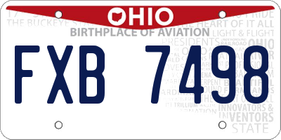 OH license plate FXB7498