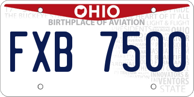 OH license plate FXB7500