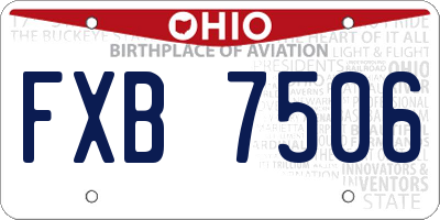OH license plate FXB7506