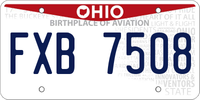 OH license plate FXB7508