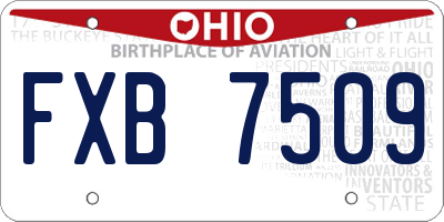 OH license plate FXB7509