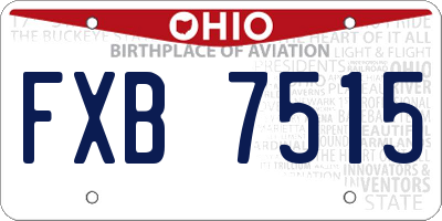 OH license plate FXB7515
