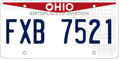 OH license plate FXB7521