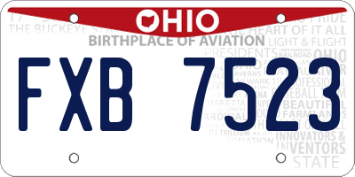 OH license plate FXB7523