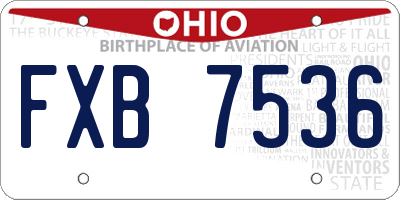 OH license plate FXB7536