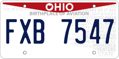 OH license plate FXB7547