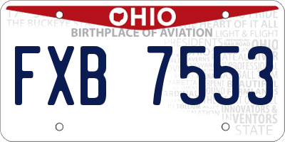 OH license plate FXB7553