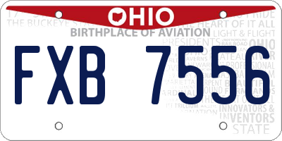 OH license plate FXB7556