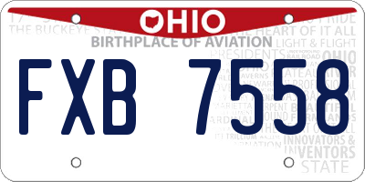 OH license plate FXB7558