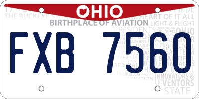 OH license plate FXB7560