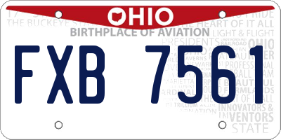 OH license plate FXB7561