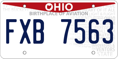 OH license plate FXB7563