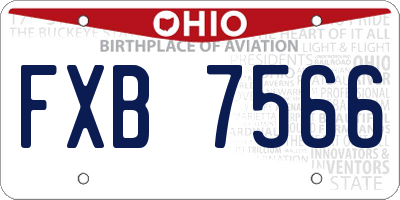 OH license plate FXB7566