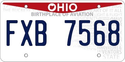 OH license plate FXB7568