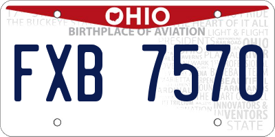 OH license plate FXB7570