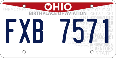 OH license plate FXB7571