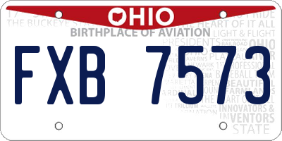 OH license plate FXB7573