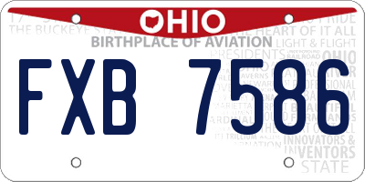 OH license plate FXB7586