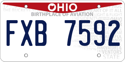 OH license plate FXB7592