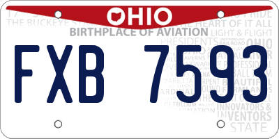 OH license plate FXB7593