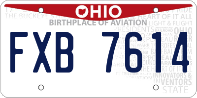 OH license plate FXB7614