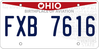 OH license plate FXB7616